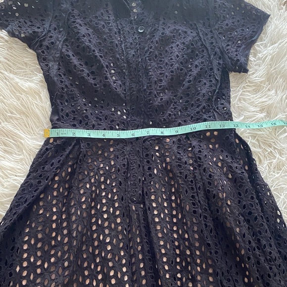 BCBG Max Azria Black Eyelet Shirt Dress • Size 0 - Picture 7 of 9